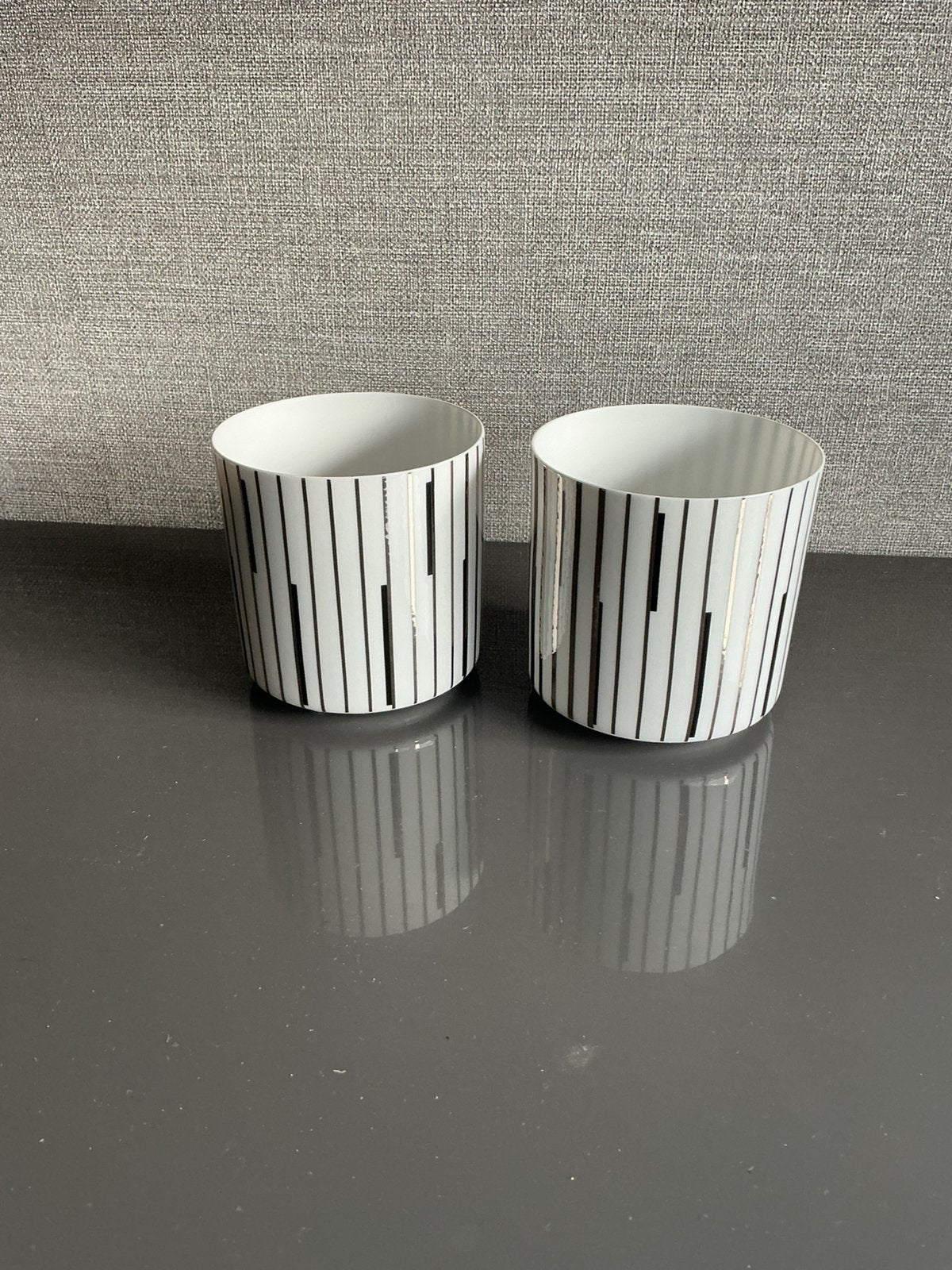 2 Fest Amsterdam glazen windlicht/ bloempotjes, Antiek en Kunst, Glas, Wit, 9 cm, Gemerkt