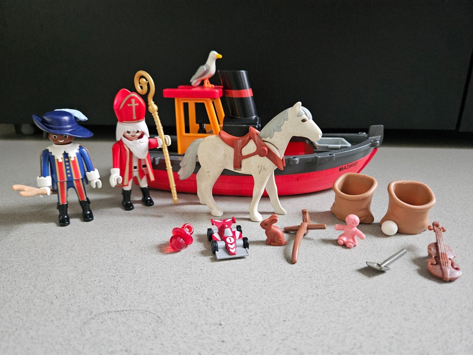 Playmobil 5206 Stoomboot van Sinterklaas en Piet, Ophalen, Gebruikt, Complete set, Boot/Schip