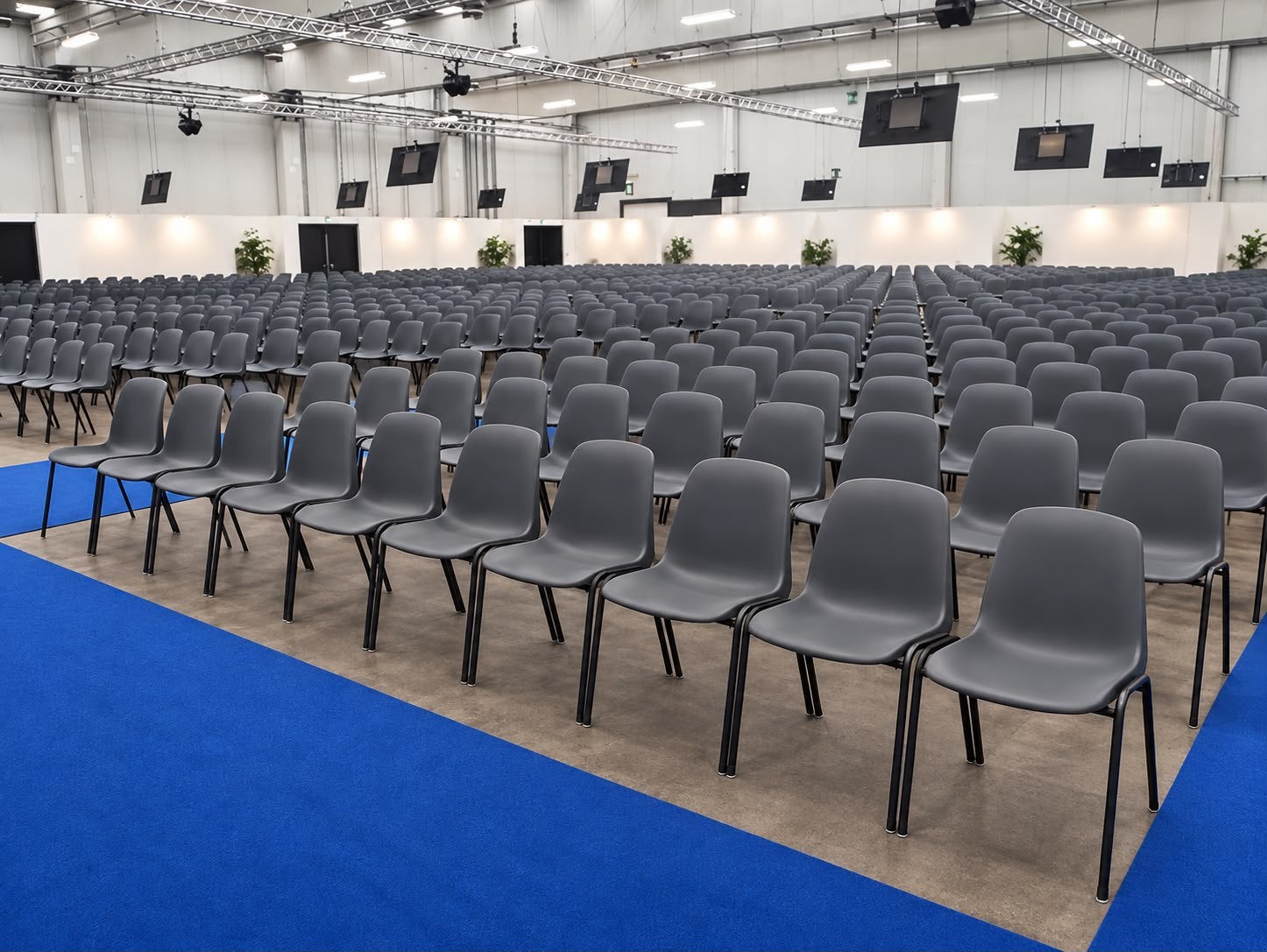 Nieuwe zaalstoelen evenementstoelen stapelstoel kantinestoel, Ophalen, Nieuw, Grijs, Metaal
