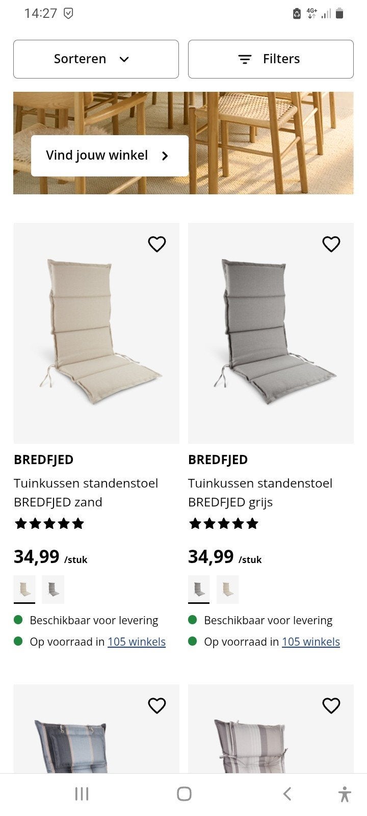 4x Nieuwe Jutlandia Bredfjed tuinkussens Zand/Lichtbeige, Tuin en Terras, Ophalen, Nieuw