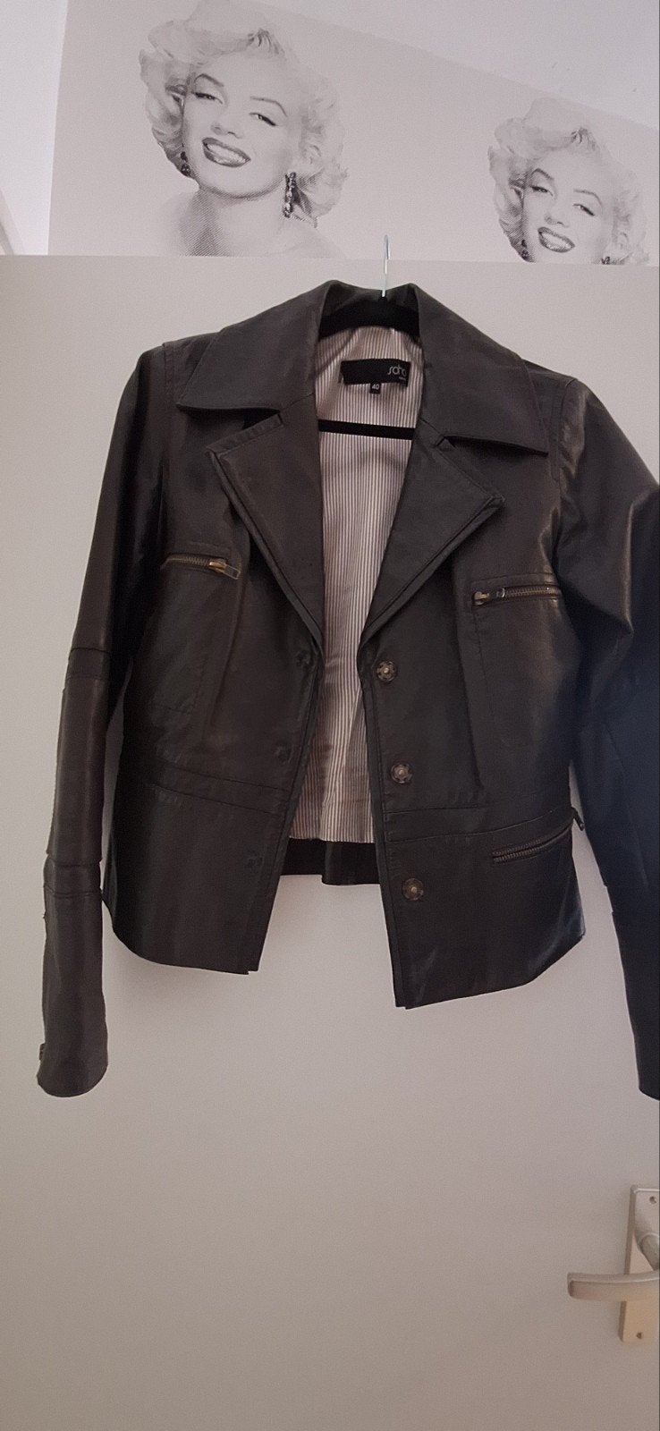 Leren Jas Maat 40, Kleding | Dames, Jassen | Zomer, Gedragen, Maat 38/40 (M), Zwart, Ophalen of Verzenden