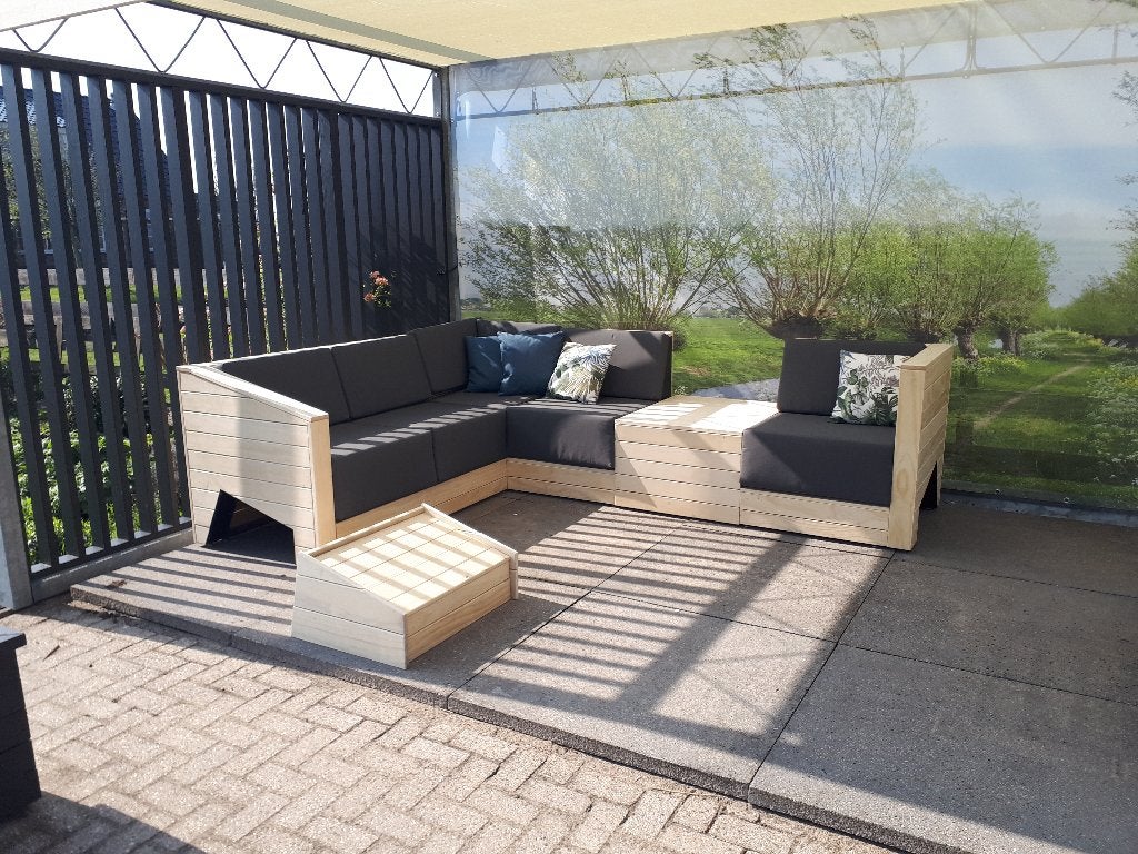 tuinbank loungebank, Ophalen, 5 zitplaatsen, Gebruikt, Loungeset