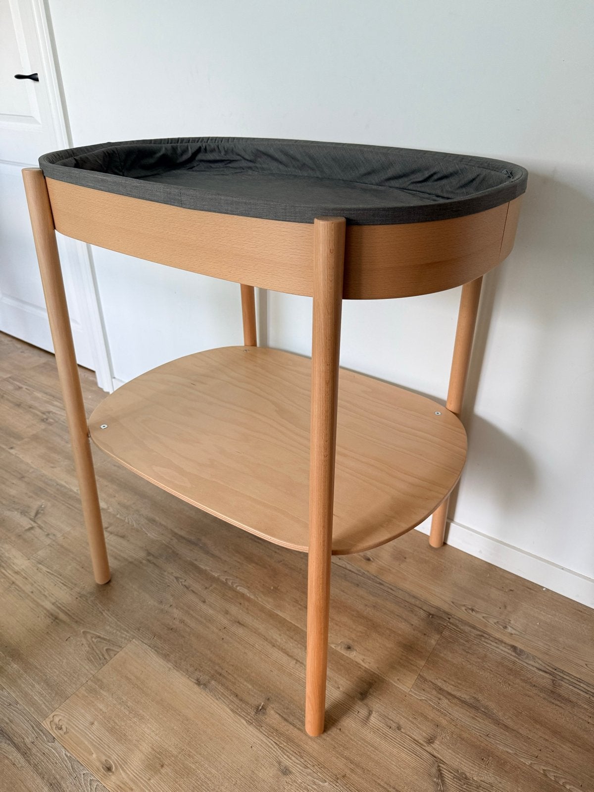 Stokke Sleepi Verschoontafel - Hout met Grijs Aankleedkussen, Overige typen, Zo goed als nieuw, Standaard, Ophalen