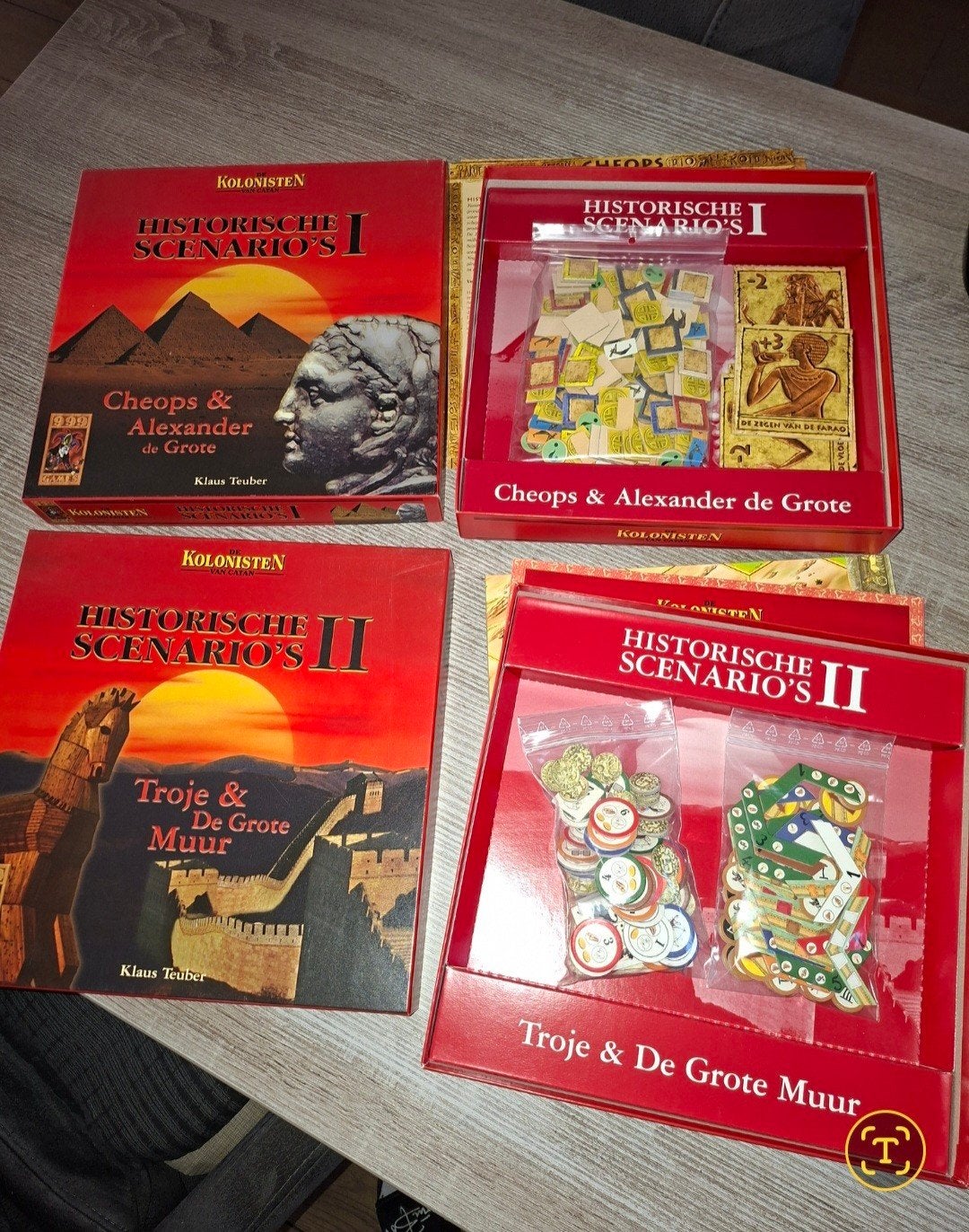 Kolonisten Historische Scenario's I & II Catan Uitbreiding, Ophalen of Verzenden, Zo goed als nieuw, Kolonisten