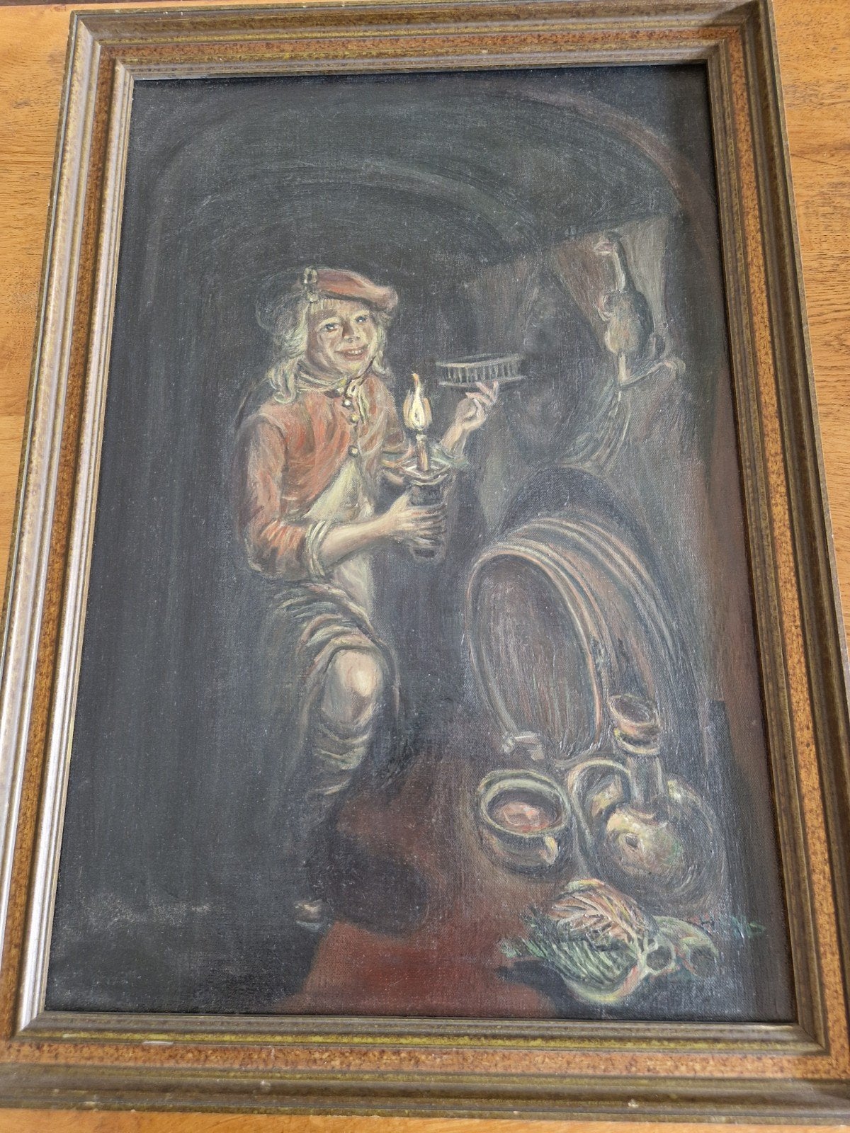 Oud Hollands schilderij: Jongen met kaarslicht, Antiek en Kunst, Kunst | Schilderijen | Klassiek, Ophalen