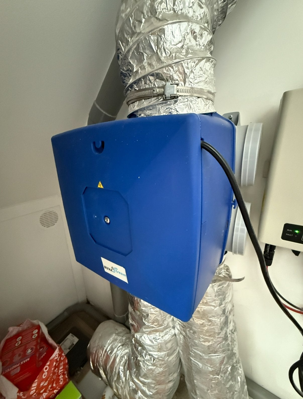 BUVA Q-Stream Quali ventilatiesysteem incl. 2 bedieningen, Ophalen of Verzenden, Zo goed als nieuw, Afzuiger