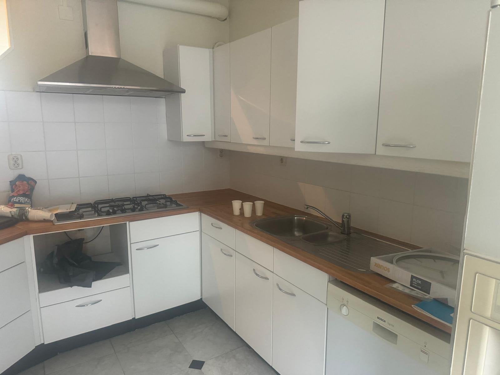 Wıt keyken, Huis en Inrichting, Keuken | Complete keukens, Gebruikt, Wit, Hoekkeuken, Ophalen of Verzenden