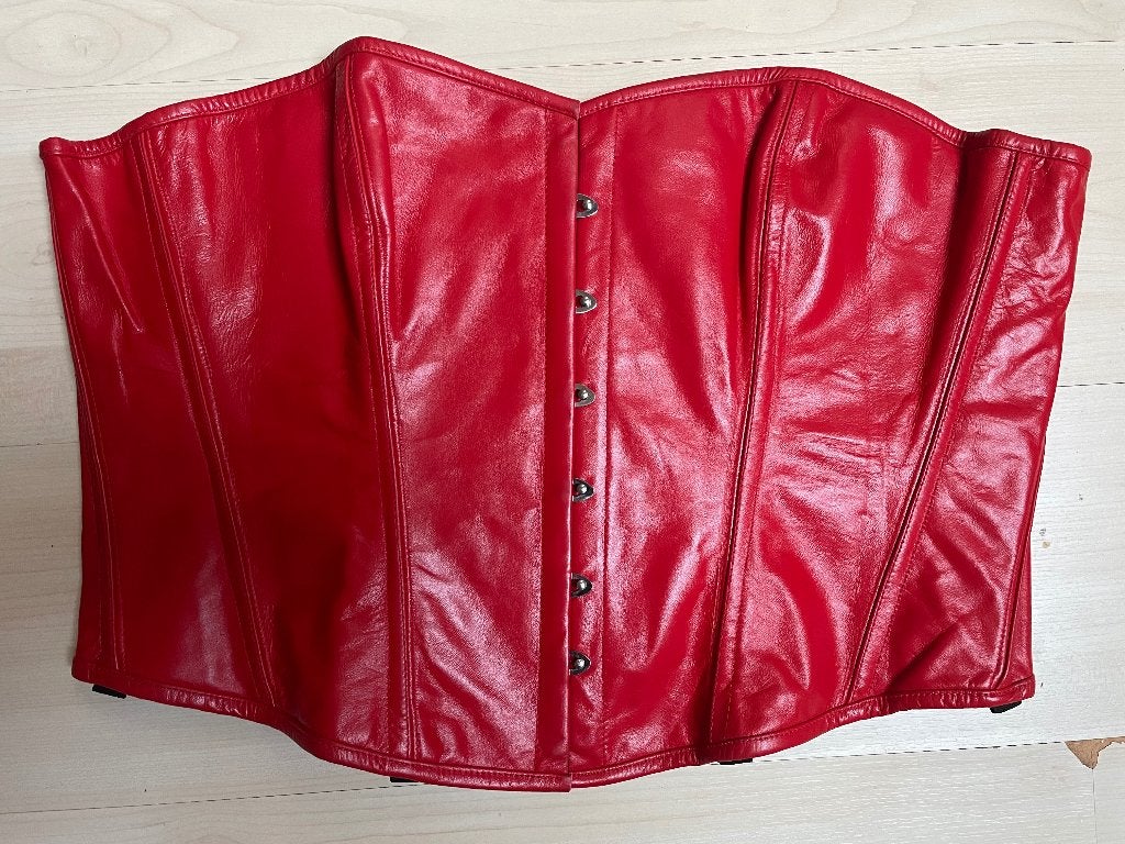 Nieuw echt leer corset, Victorian corsets, Ophalen of Verzenden, Rood, Body of Korset