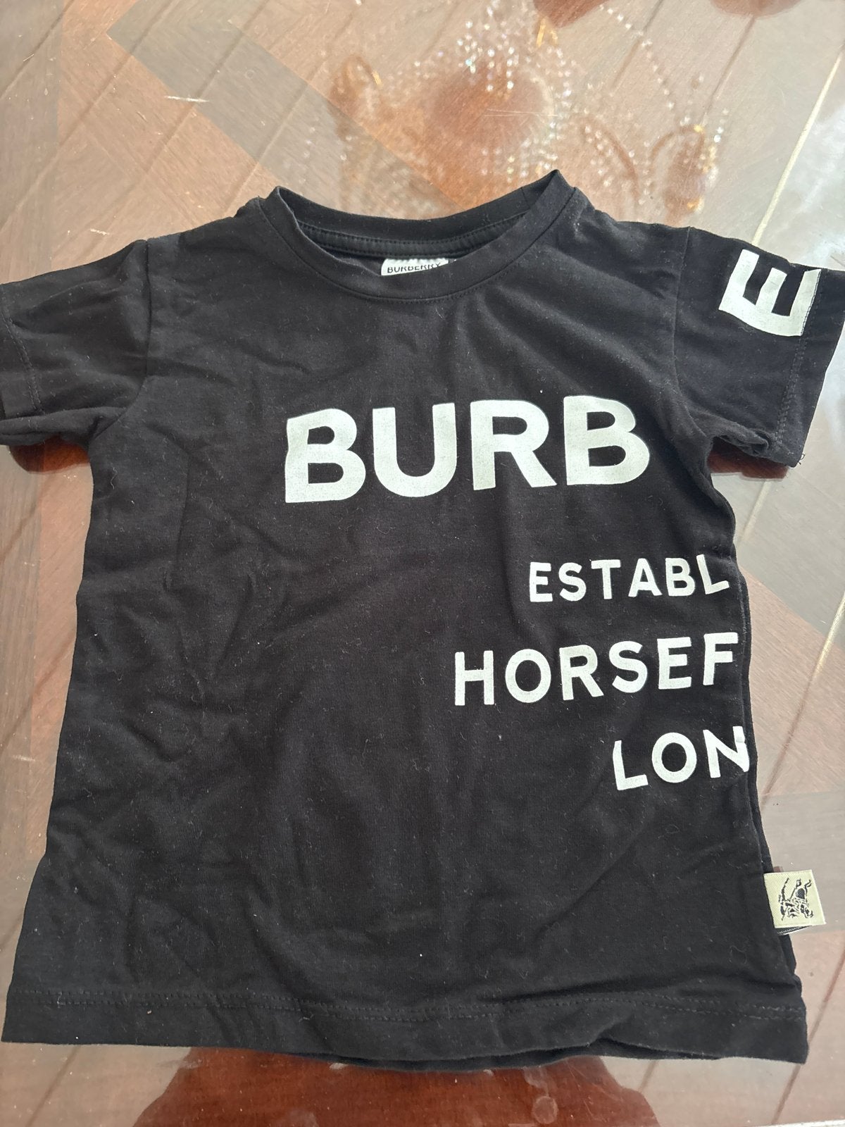 Burberry T-shirt voor baby's/kinderen - Zwart, Ophalen of Verzenden, Gebruikt, Jongen of Meisje, Shirt of Longsleeve