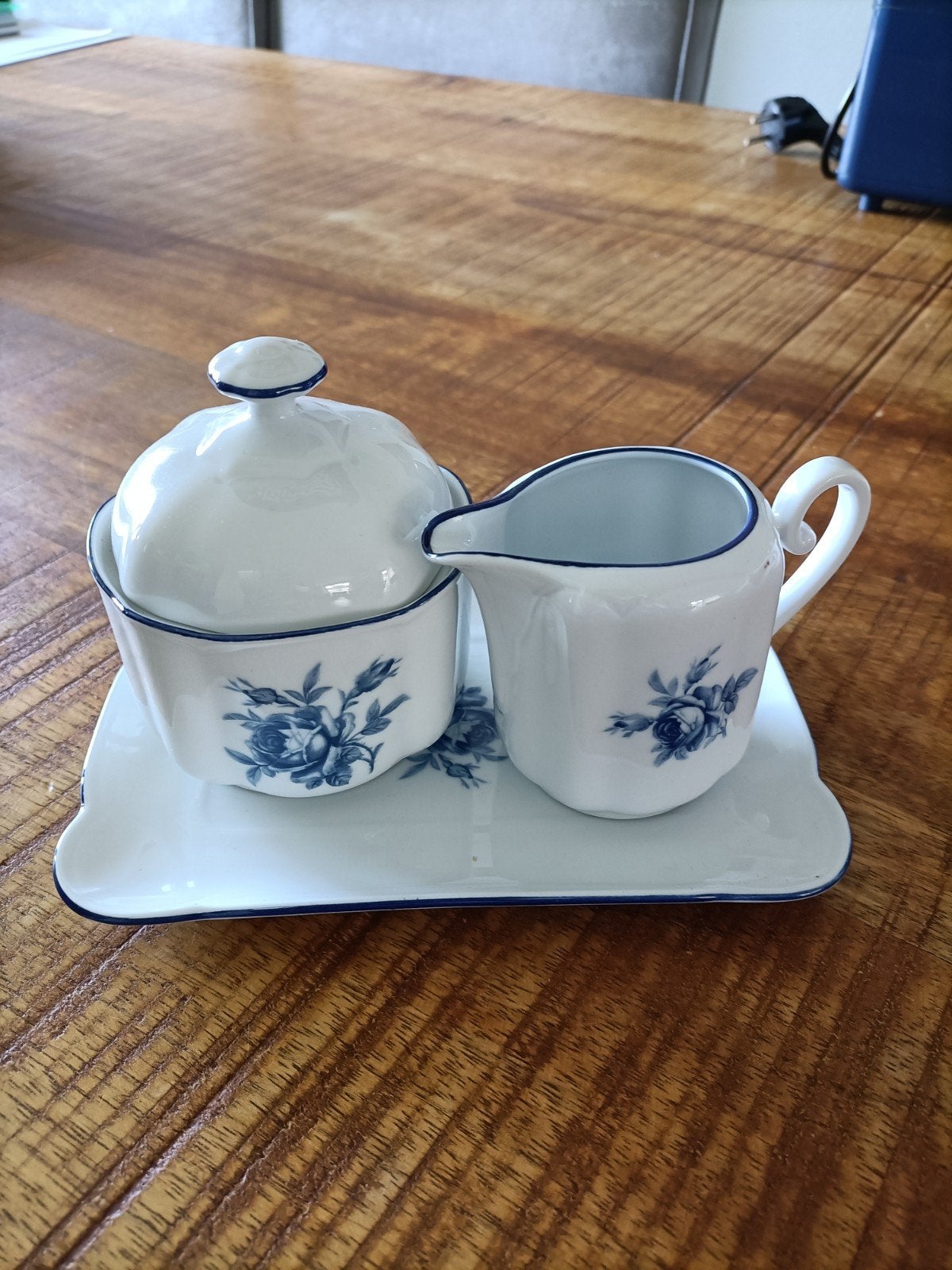 Vintage Seltmann Weiden Bavaria roomstel Rosita blauwe roos, Ophalen of Verzenden