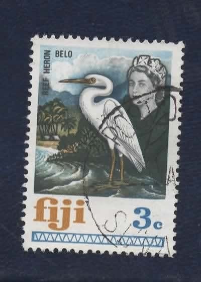 Fauna - Dieren - Reiger - Fiji . - gebr, Verzenden, Gestempeld, Dier of Natuur