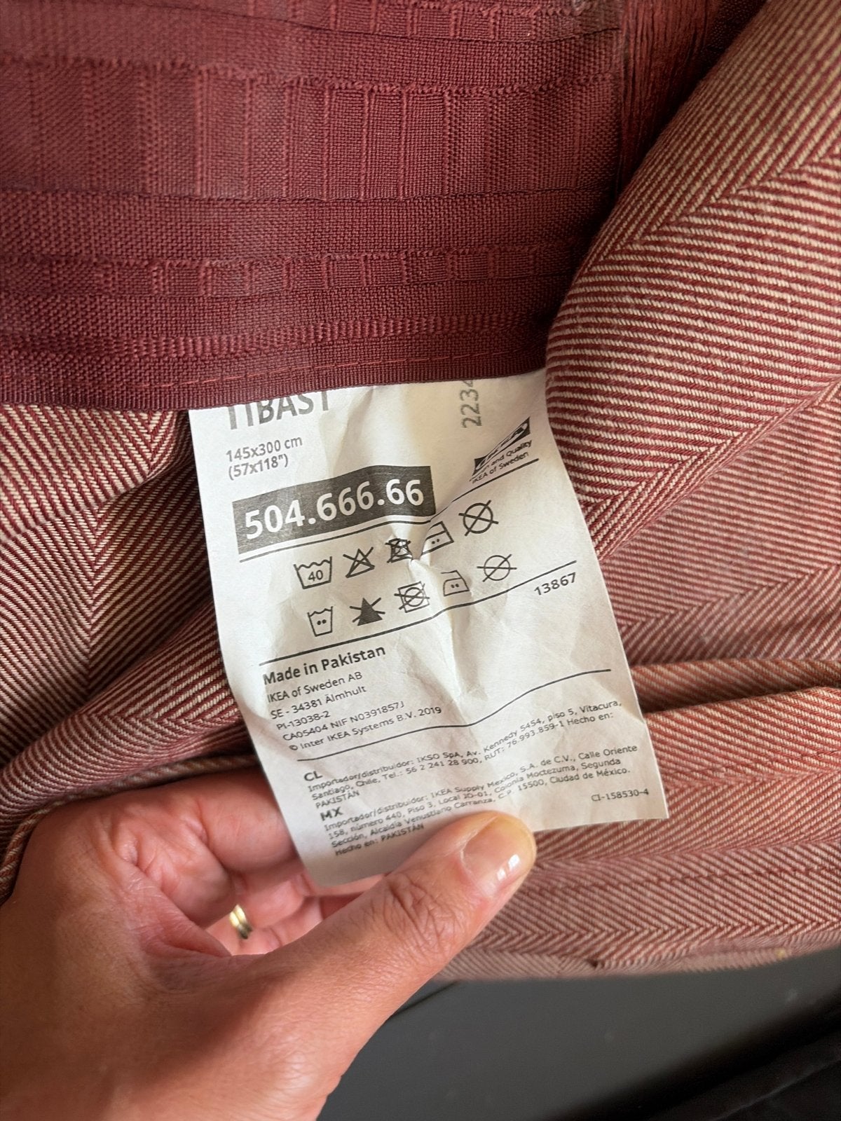 IKEA Tinas Gordijn Rood - Ingekorte stof met band, Ophalen, Gebruikt, Gordijn, IKEA