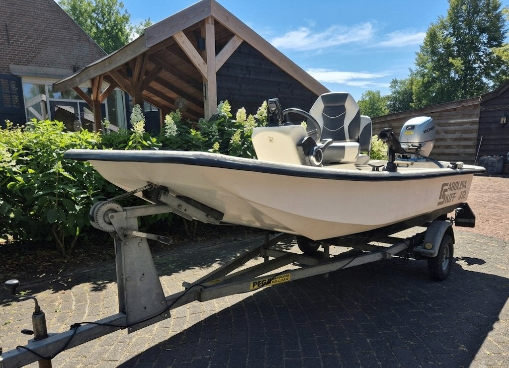 Carolina Skiff J12 + Honda 10PK + Pega Trailer Complete Set!, Ophalen, Gebruikt, 10 tot 30 pk, Overige merken