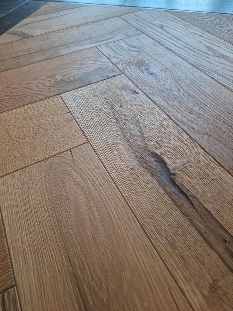EIKEN VISGRAAT VINTAGE WALVISGRAAT VLOER PARKET LEGKLAAR!, Ophalen of Verzenden, Nieuw, 75 m² of meer, Parket