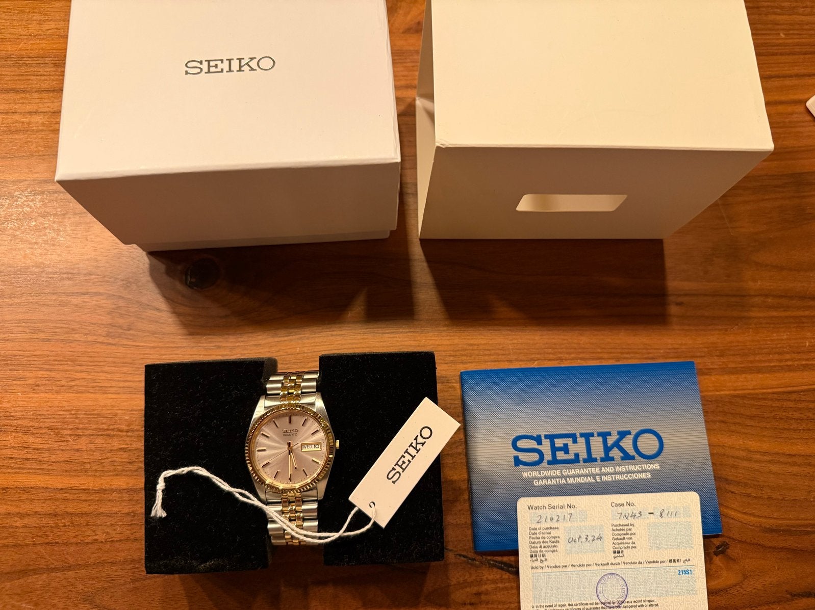 Seiko 7N43-8111 SGF204 - New Old Stock met nieuwe batterij, Seiko, Staal, Polshorloge, Ophalen of Verzenden