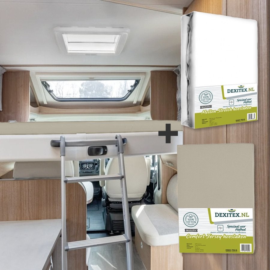 Textielpakket Hefbed 1 Molton + 1 Jersey hoeslaken 1 Molton, Caravans en Kamperen, Niet ingevuld, Niet ingevuld, Niet ingevuld
