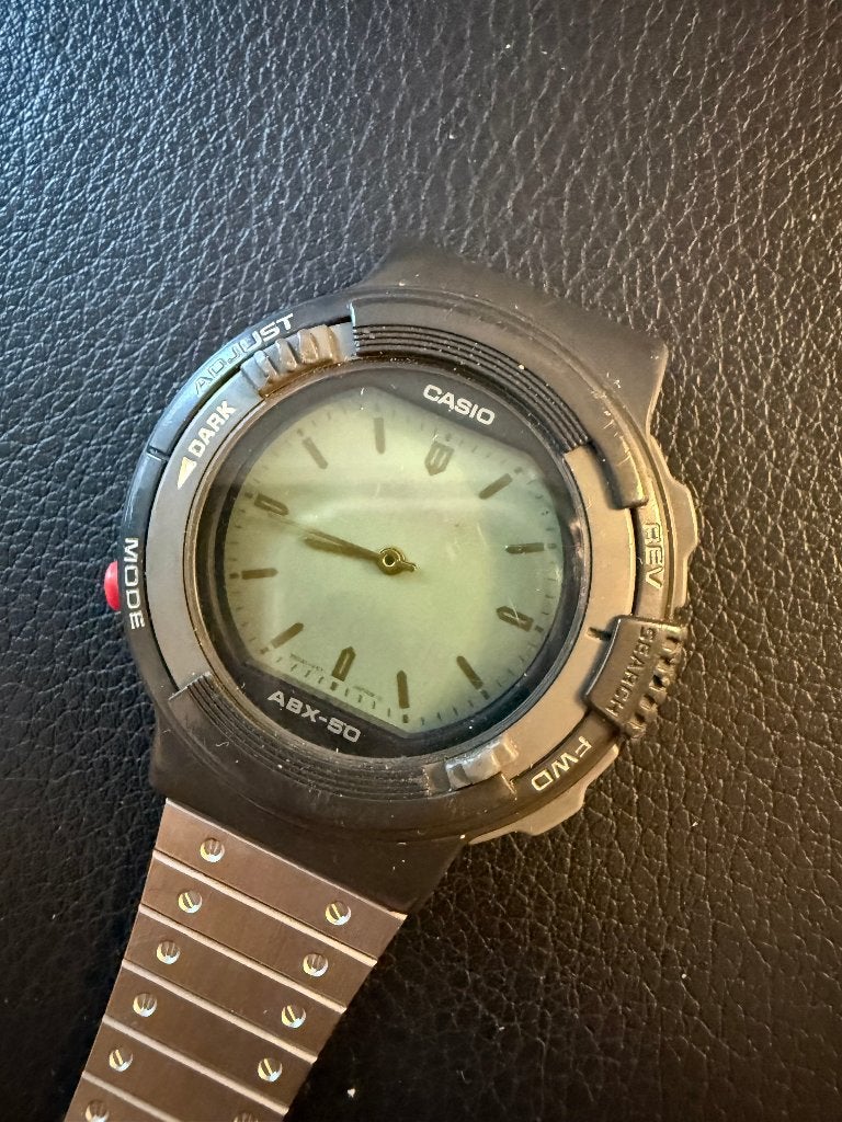 Casio Rare Vintage Twincept ABX-50 90's Unisex Watch, Zwart, IOS, Ophalen of Verzenden, Zo goed als nieuw