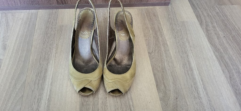 Vintage Dr. Adams leren slingback pumps maat 37, Pumps, Ophalen of Verzenden, Gedragen, Groen