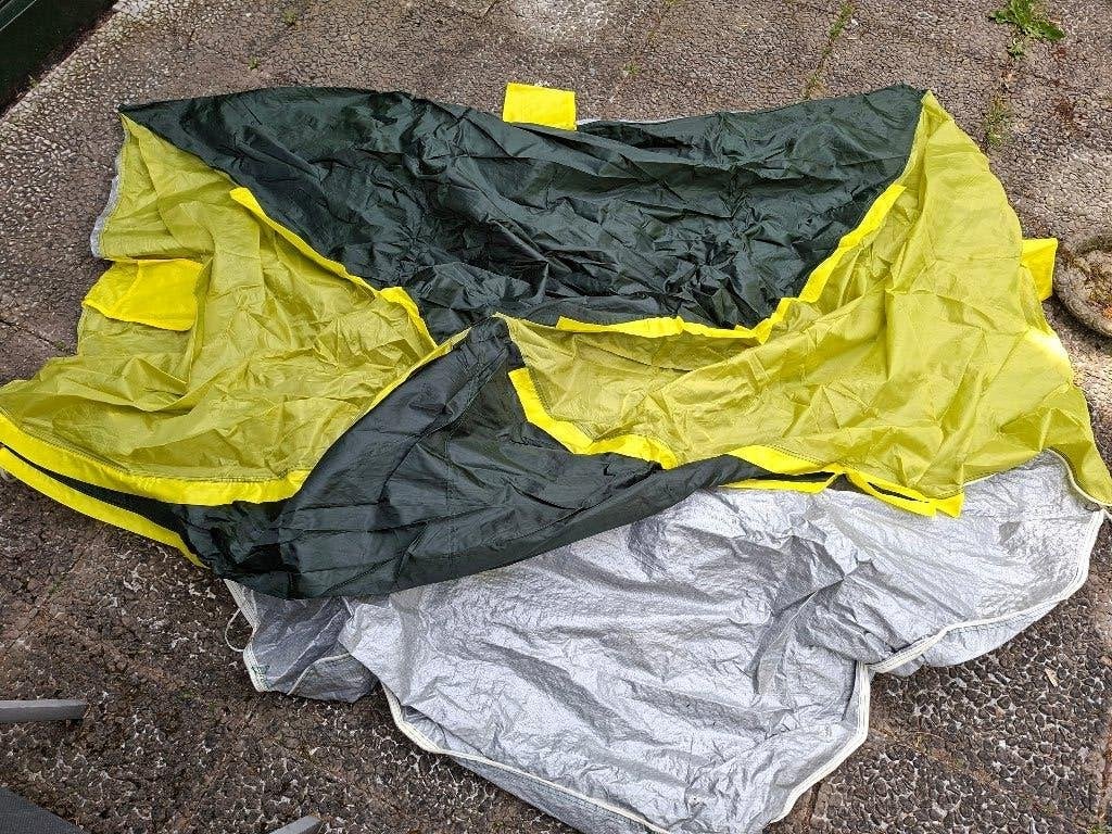 Strandtentje 180 x 110, groen-geel, Ophalen of Verzenden, Zo goed als nieuw