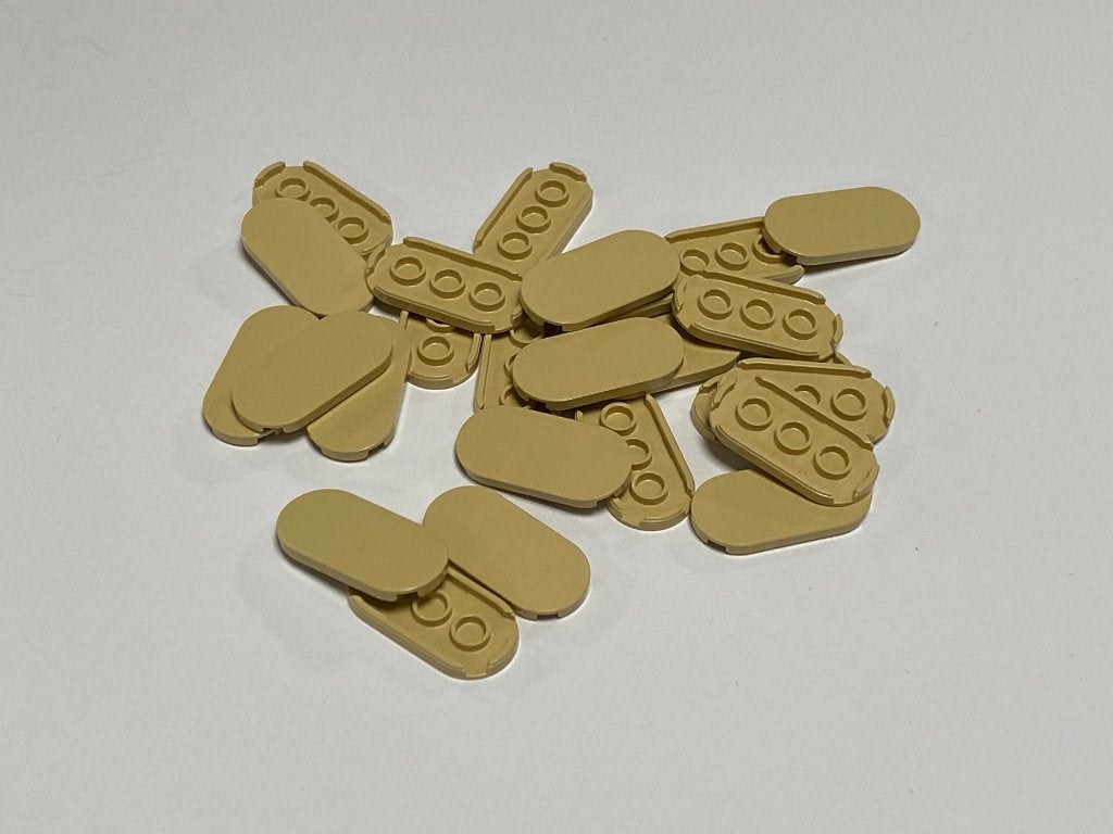 Partij 50x 2x4 ronde ovale Lego tegels in diverse kleuren