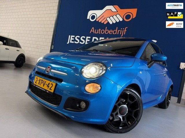 Fiat 500 0.9 TwinAir Turbo 500S automaat / bj. 2014 / naviga, Auto's, Verwarmde buitenspiegels, Gebruikt, Leder en Stof, Origineel Nederlands