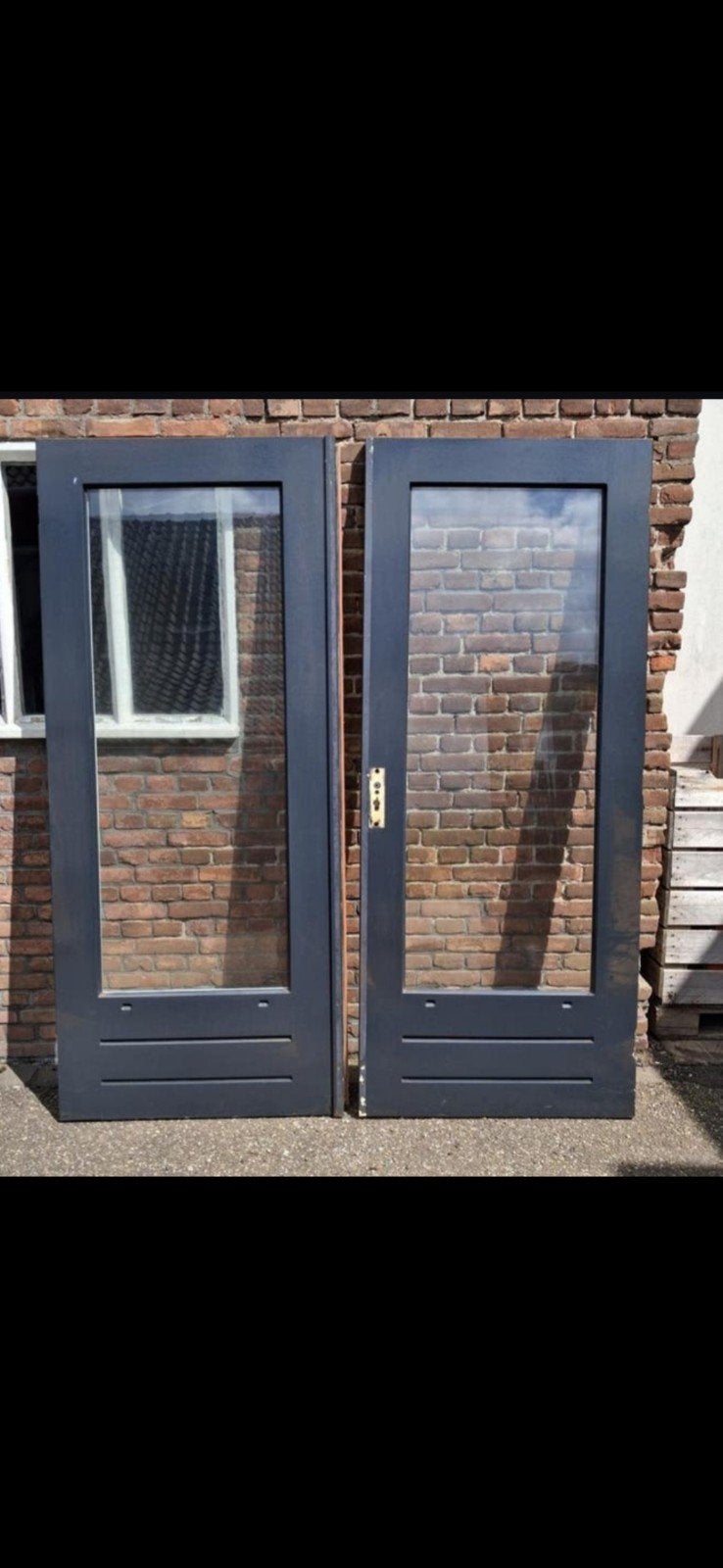 Tuindeuren  2 sets Dubbel glas, Doe-het-zelf en Verbouw, Deuren en Horren, Ophalen, Gebruikt, 120 cm of meer, Buitendeur