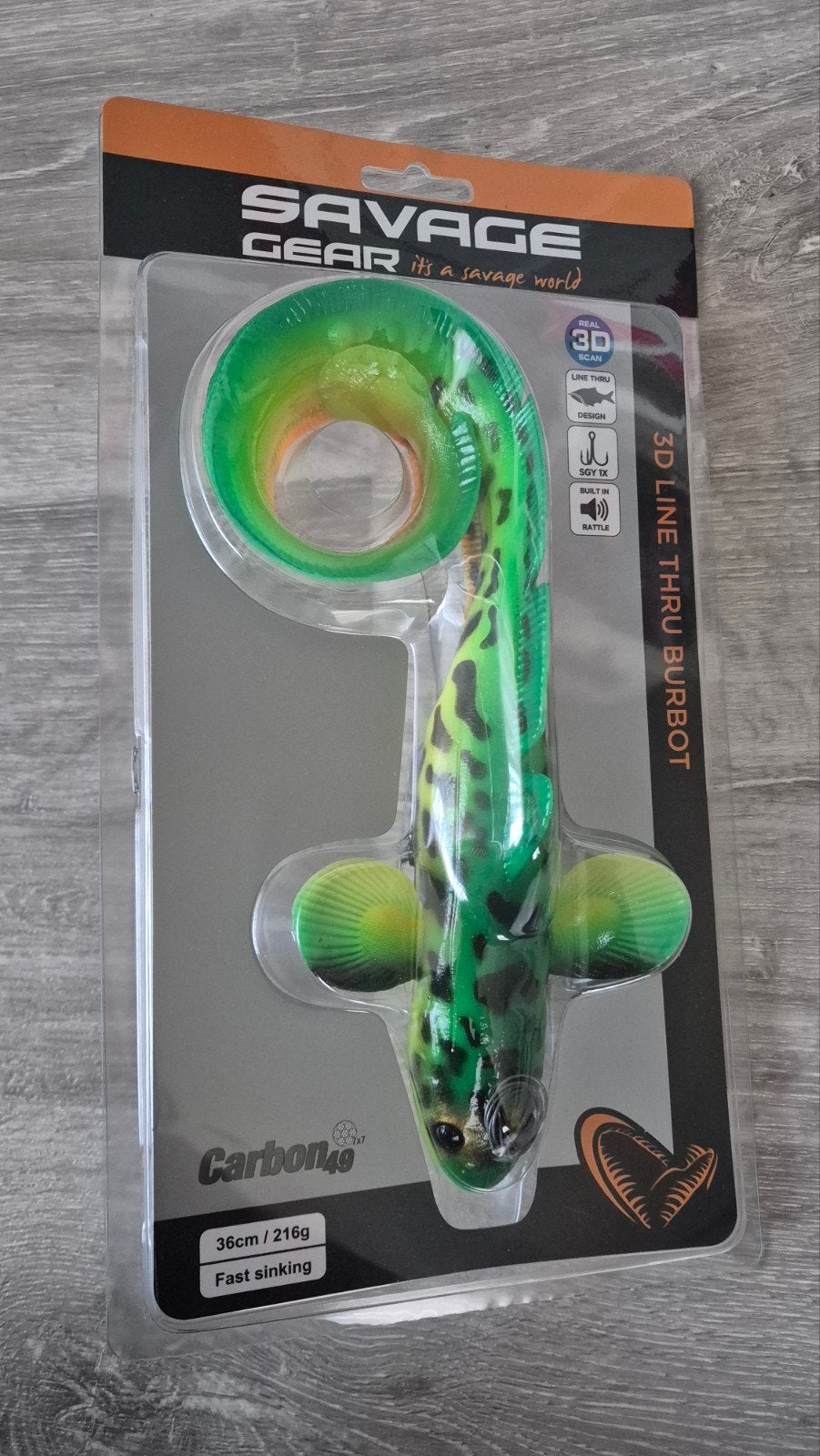 Nieuwe savage gear burbot 36cm swimbait fire tiger kleur, Watersport en Boten, Hengelsport | Roofvissen, Ophalen of Verzenden