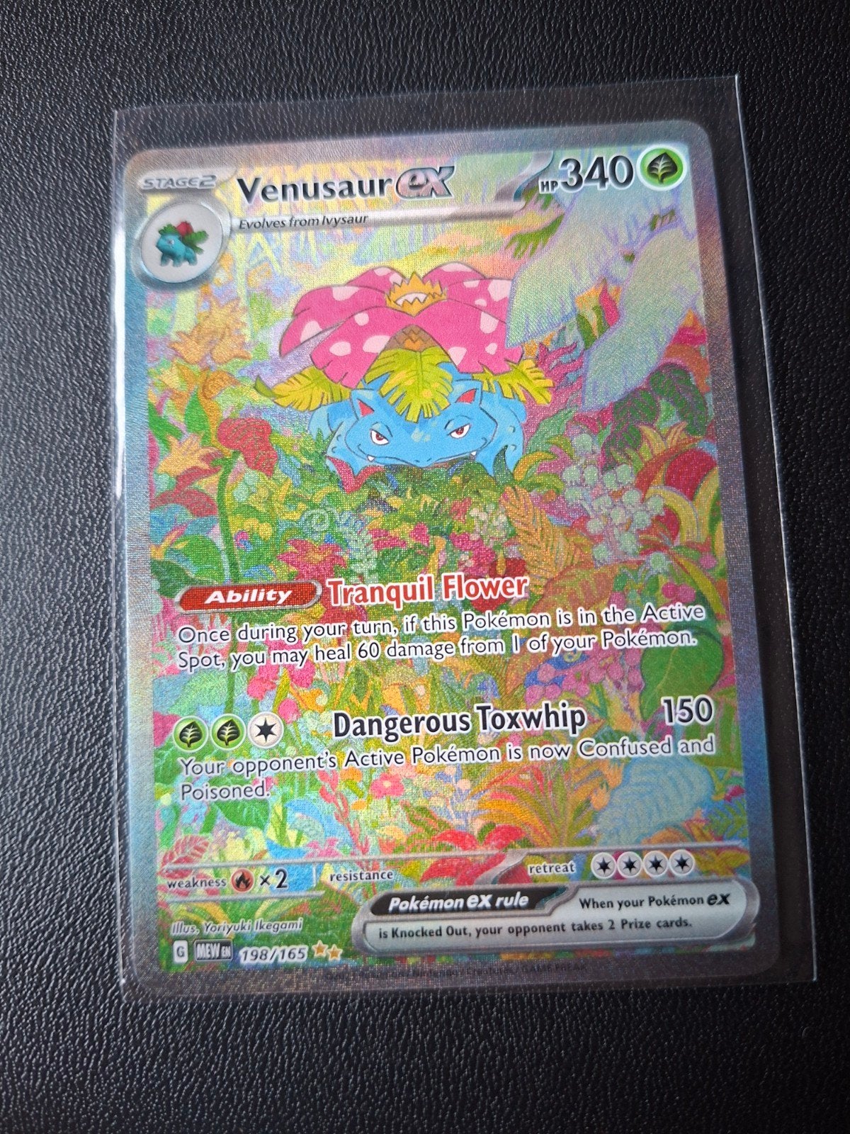 Venusaur ex 198/165 Full Art, Ophalen of Verzenden, Zo goed als nieuw, Losse kaart, Foil