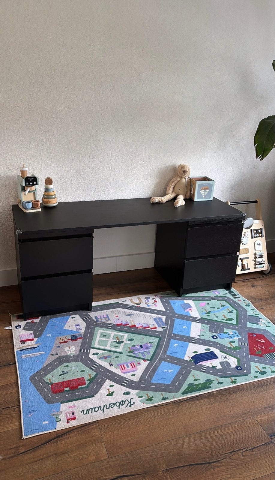 Zwart Kinderbureau met 2 Ladekastjes - Afschroefbaar Blad, Huis en Inrichting, Zwart, Gebruikt, Met lades, Kinderbureau