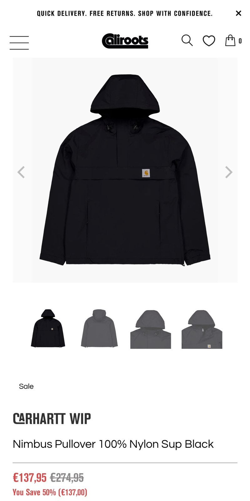 Carhartt Jas nieuw maat L, Ophalen, Nieuw, Maat 52/54 (L), Zwart