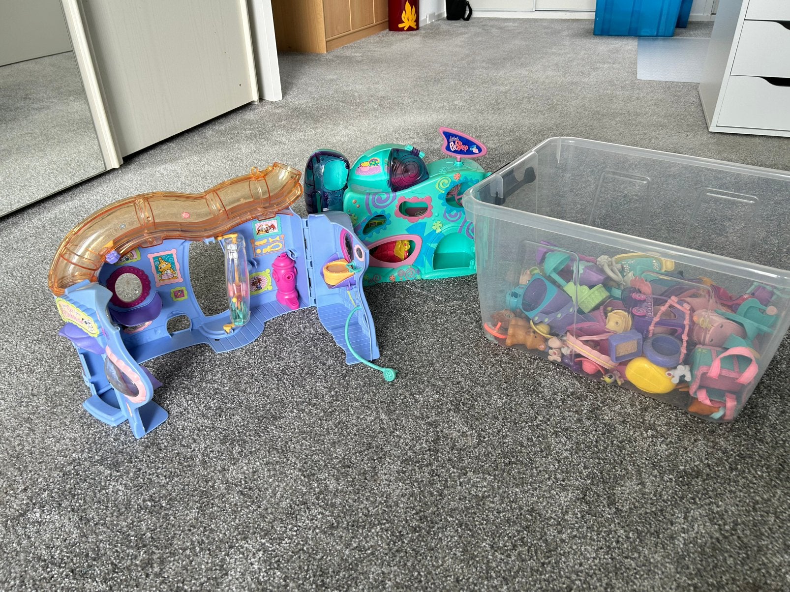 Doos vol Little People huisdiertjes en accessoires!, Ophalen of Verzenden, Gebruikt, Speelset
