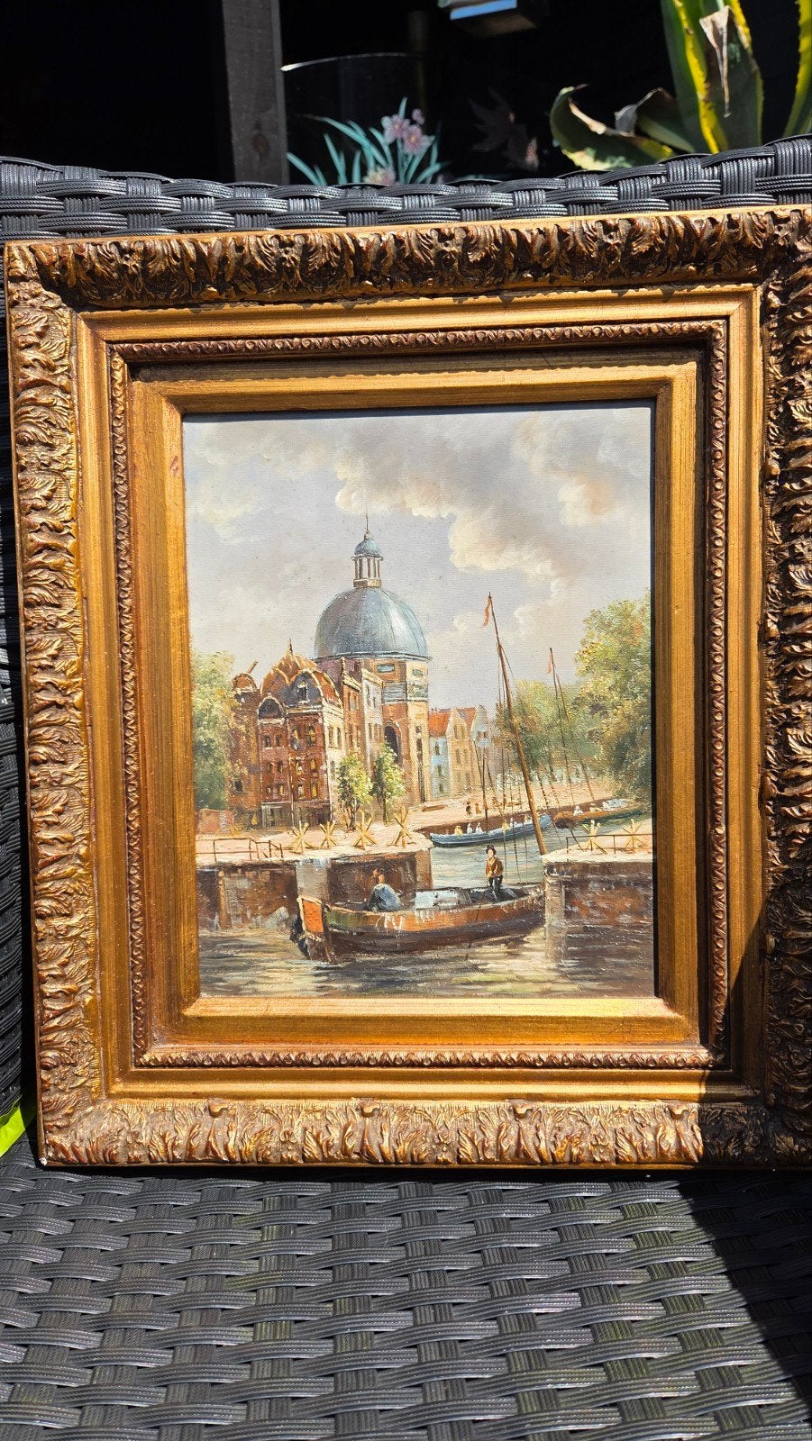 Amsterdams stadsgezicht., Antiek en Kunst, Ophalen of Verzenden