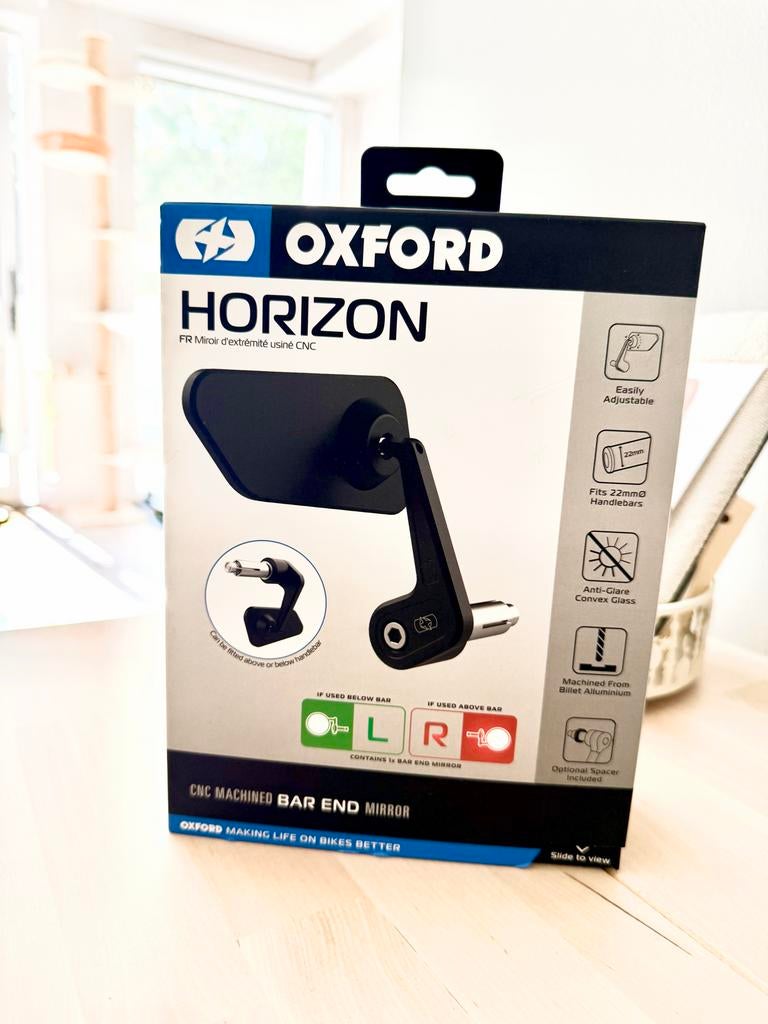 Oxford Horizon bar end mirror (rechts), Motoren, Ophalen of Verzenden, Nieuw