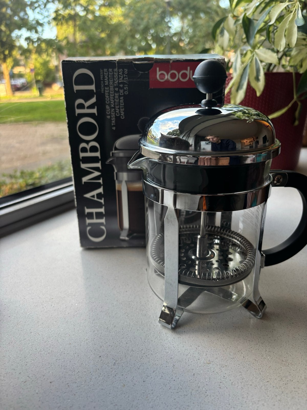 Bodum Chambord French Press - Compleet, Glas, Zilver, Bodum, Ophalen of Verzenden