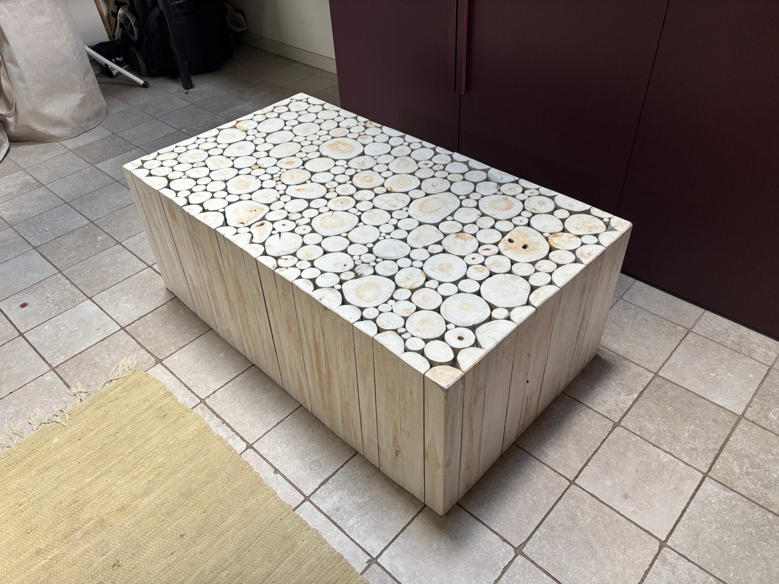 Salontafel van houten boomstammen, Ophalen, Gebruikt, 100 tot 150 cm, 50 tot 100 cm