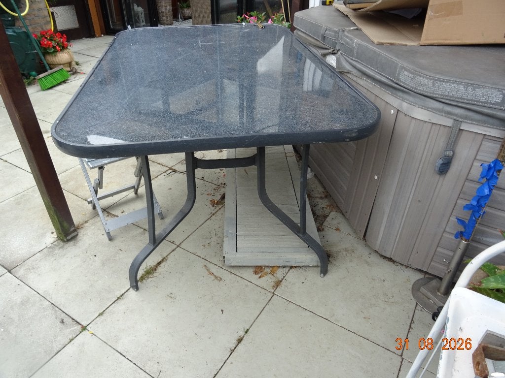 tuintafel, Tuin en Terras, Ophalen, Zo goed als nieuw, Rechthoekig, Metaal
