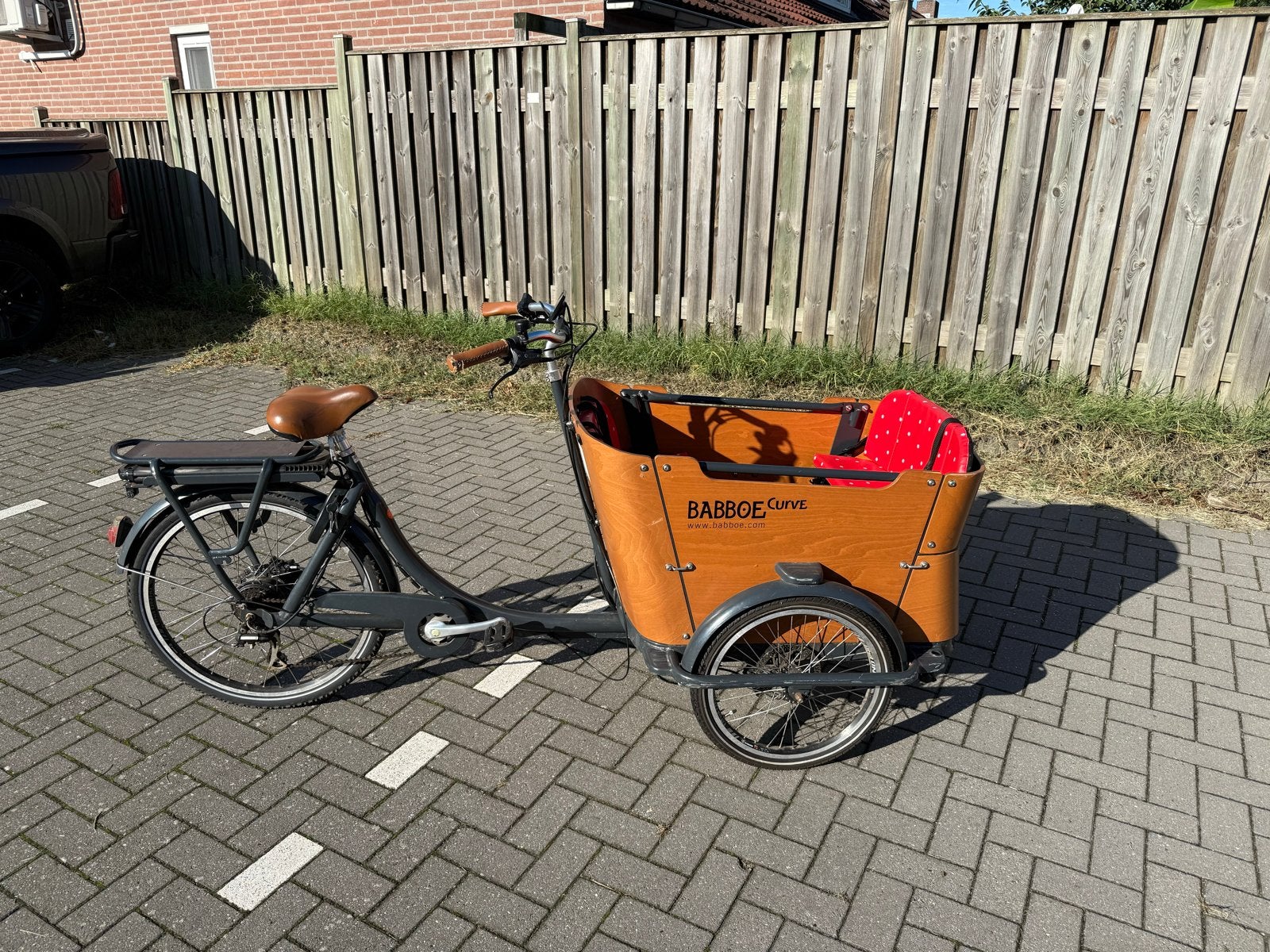 Babboe Curve elektrische bakfiets met huif, 4 kinderen of meer, Gebruikt, Elektrisch, Schijfrem