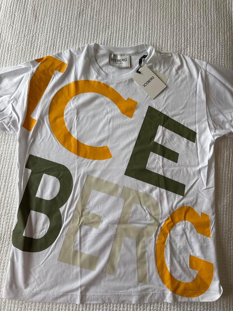 Nieuw Iceberg T-shirt wit met opdruk - Maat L, Ophalen of Verzenden, Nieuw, Maat 52/54 (L), Wit