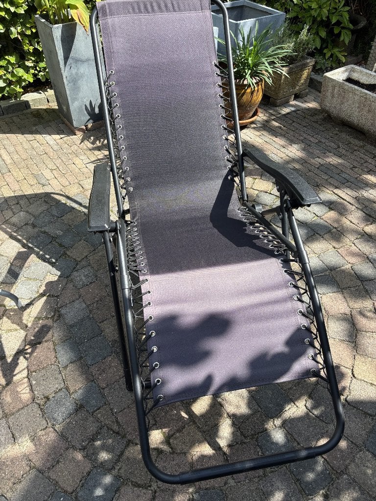 inklapbare ligstoel tuin, Tuin en Terras, Ophalen, Gebruikt, Kunststof, Verstelbaar