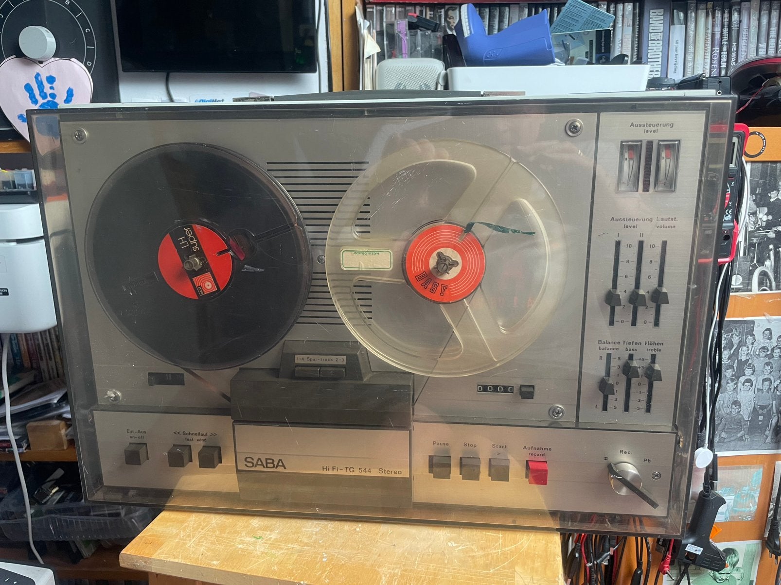 Saba vintage stereo bandrecorder, Ophalen of Verzenden, Bandrecorder, Met stofkap