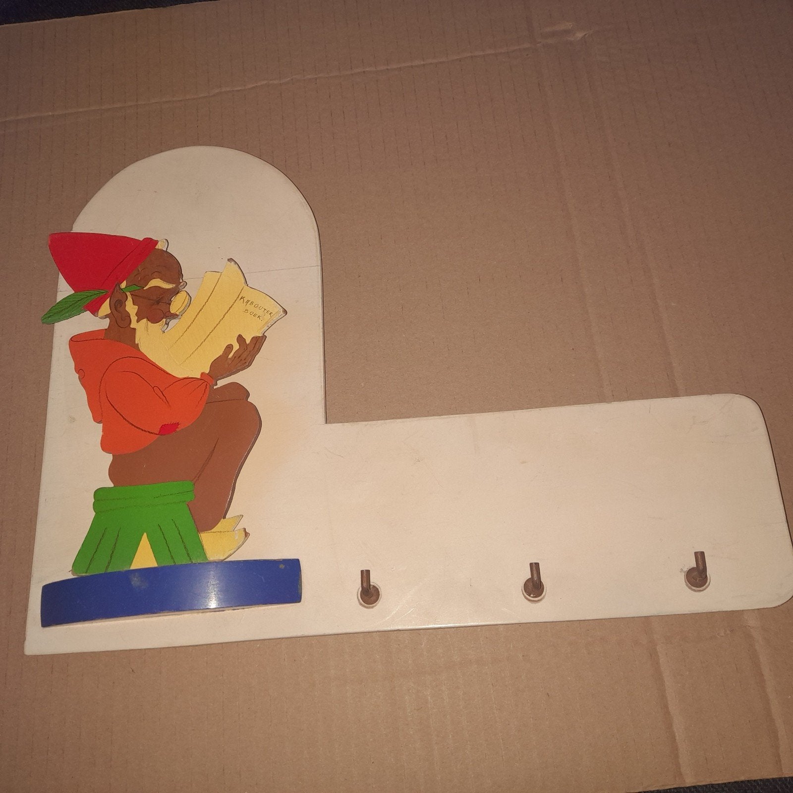 houten kapstok met kabouter - daterend Kerstmis 1940, Ophalen of Verzenden