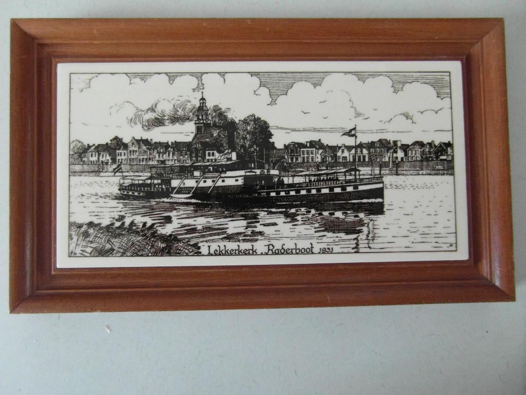 Tegel in l ijst,  Lekkerkerker Raderboot 1931, Ophalen of Verzenden