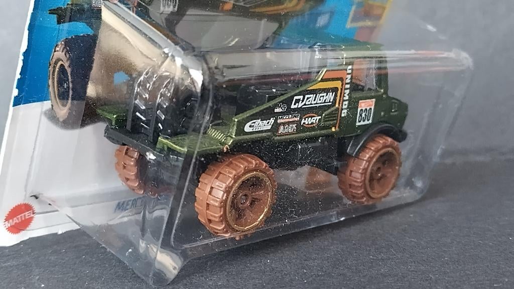 Mercedes Benz Unimog u1300 green 3inch Hotwheels Pol, 1186 Mj 1 nl, Auto, Nieuw, Ophalen of Verzenden