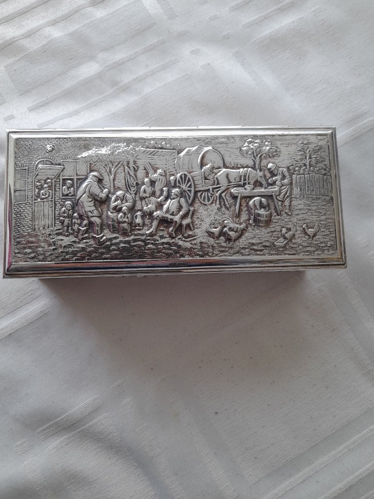Zwaar verzilverde lepeldoos(90) Douwe Egberts, Ophalen of Verzenden, Zilver
