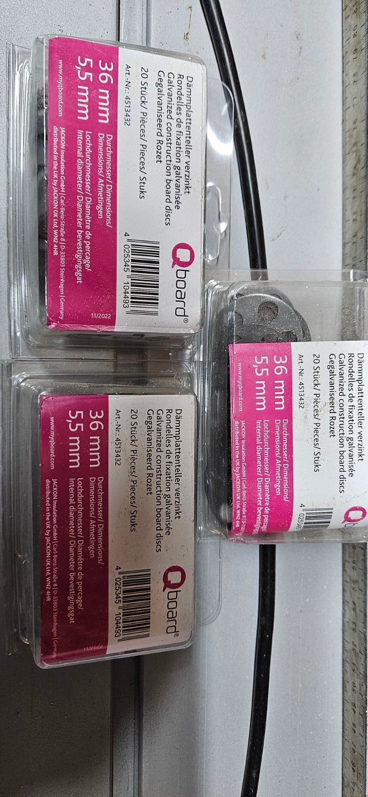 Qboard Dämmplattenteller verzinkt 36mm 5.5mm (60 stuks), Ophalen of Verzenden, Nieuw, Minder dan 50 mm, Overige typen