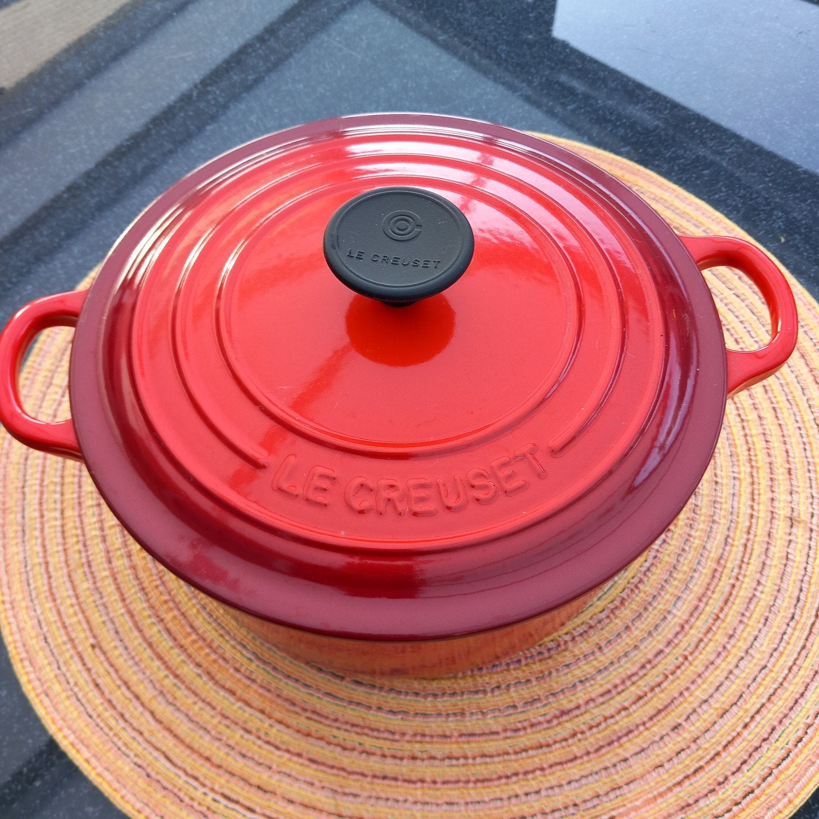 le creuset  pan, Huis en Inrichting, Keuken | Potten en Pannen, Ophalen, Zo goed als nieuw, Gietijzer