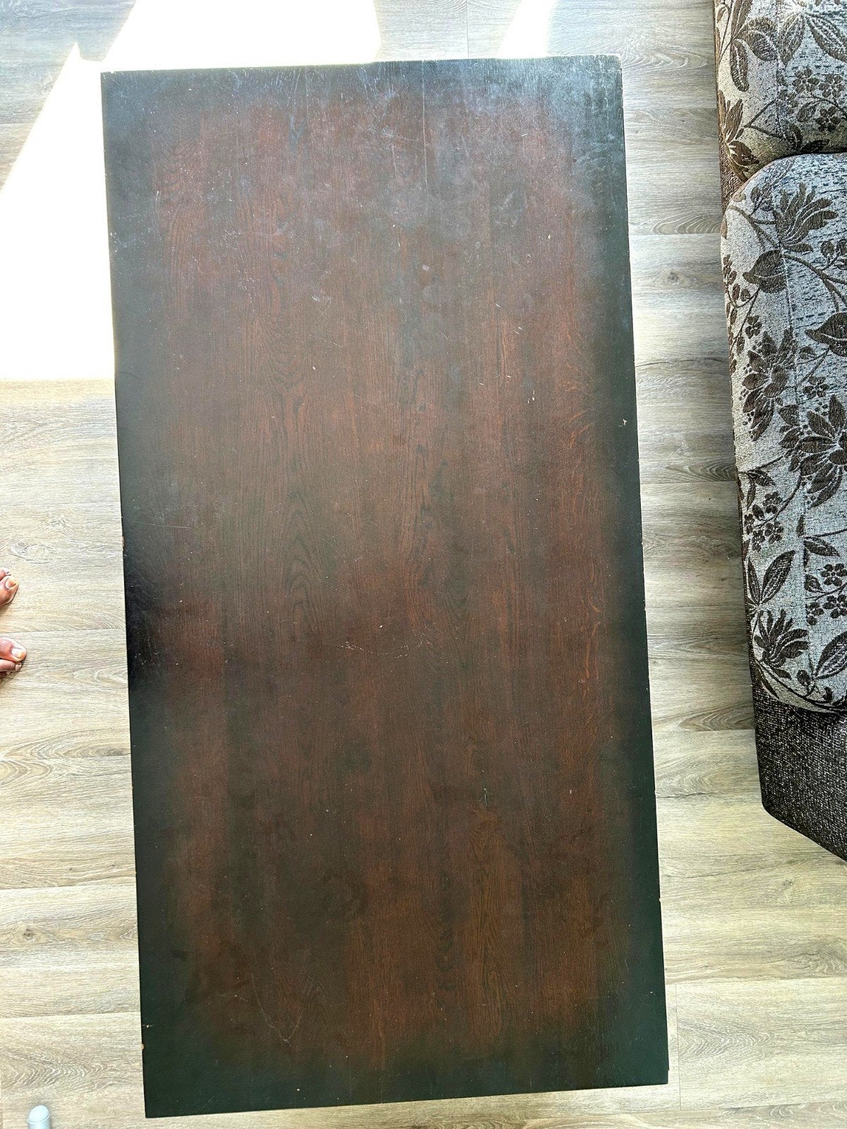Donkere houten salontafel, Gebruikt, 100 tot 150 cm, Modern, Overige houtsoorten