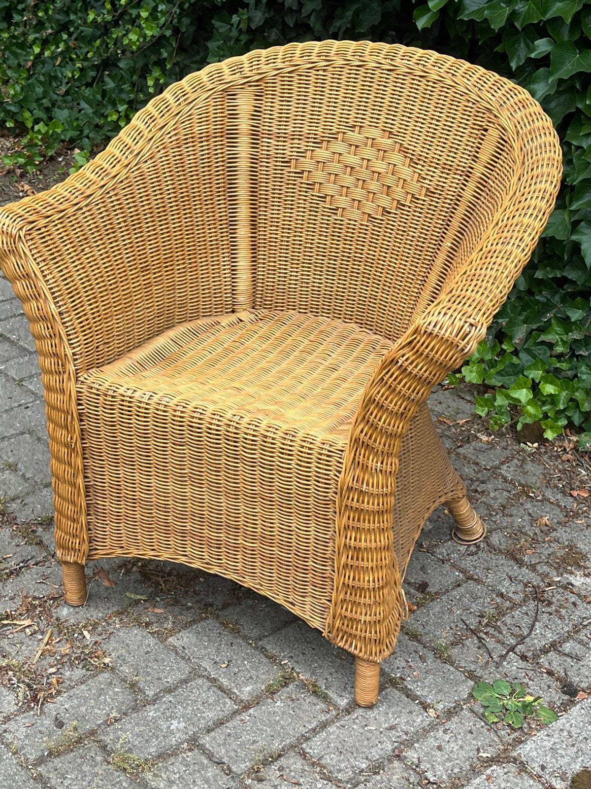 Rieten rotan fauteuil stoel, Huis en Inrichting, Fauteuils, Gebruikt, Minder dan 75 cm, Riet of Rotan, Ophalen of Verzenden