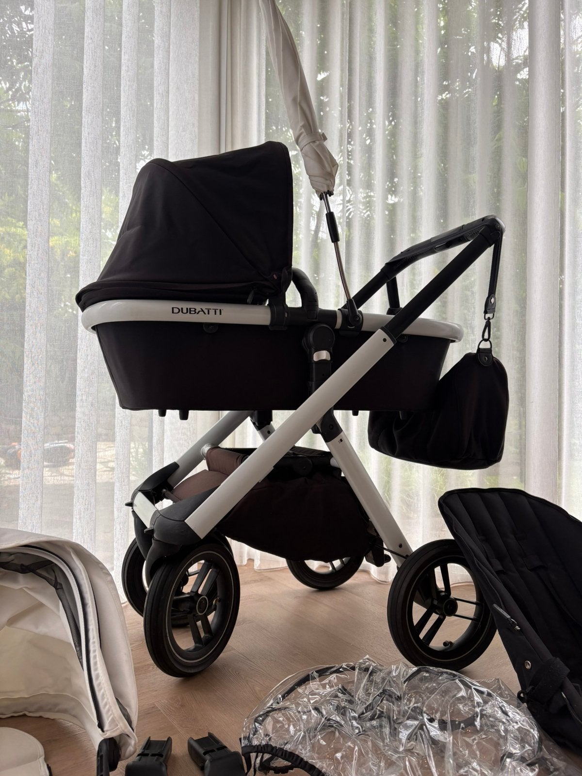 Dubatti One Kinderwagen met veel accessoires, Gebruikt, Luchtbanden, Ophalen, Kinderwagen