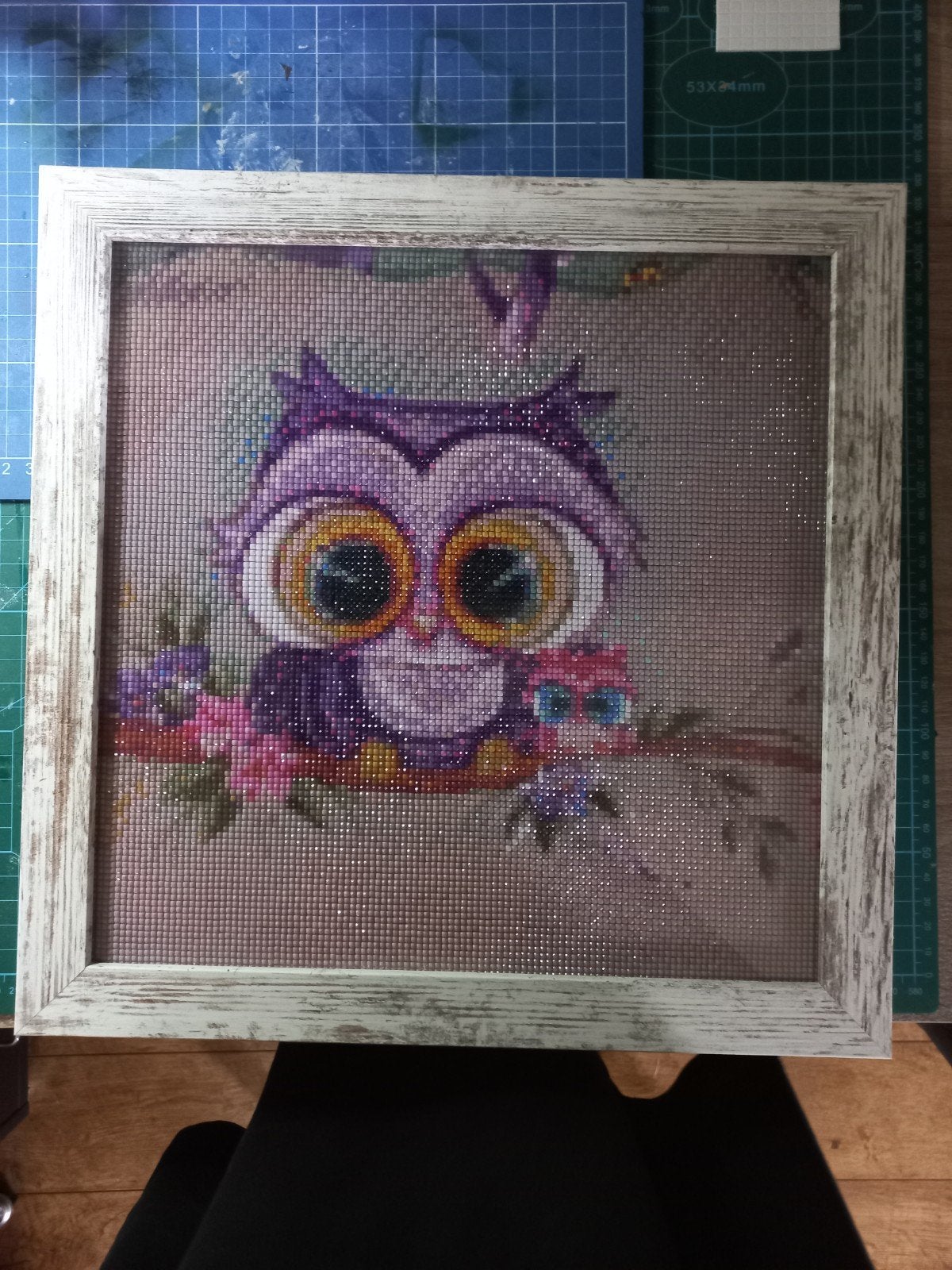 leuk diamond painting schilderij uil., Ophalen of Verzenden, Minder dan 50 cm, Schilderij